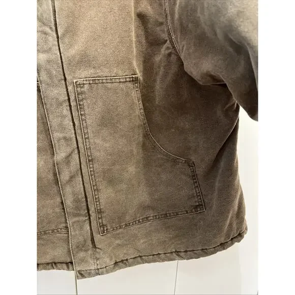 VTG Carhartt J22 CHT Chestnut Arctic Quilt-Lined Duck Work Jacket Sz XXL TALL